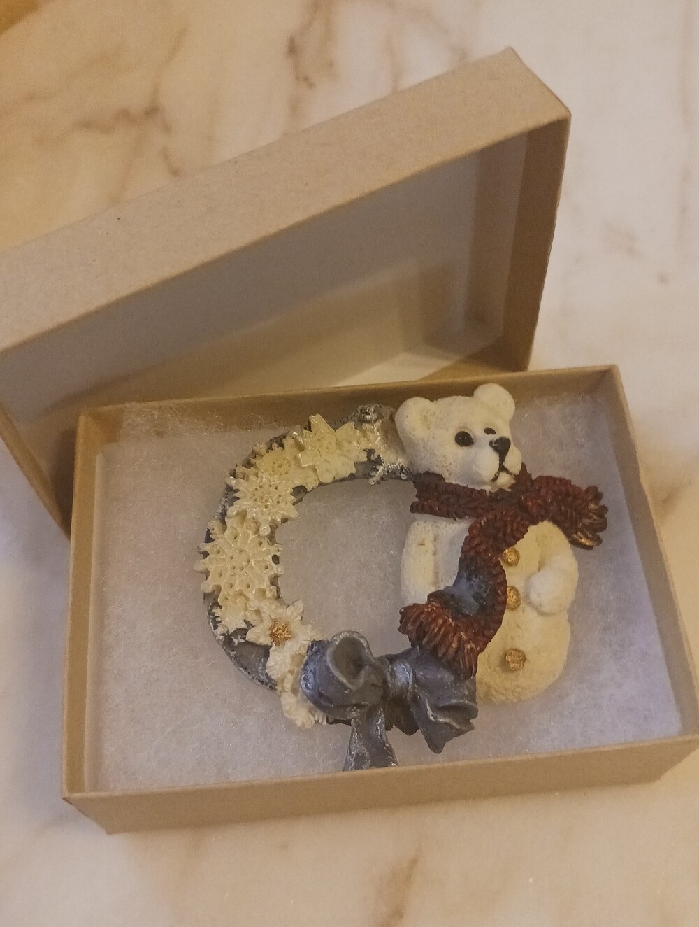 Boyd's Bear Christmas Pin, Vintage Jewelry